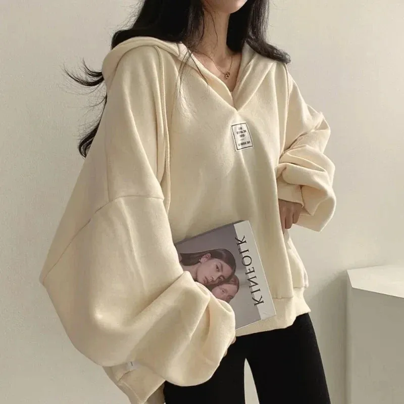 Apricot Thin Casual Oversized Hoody