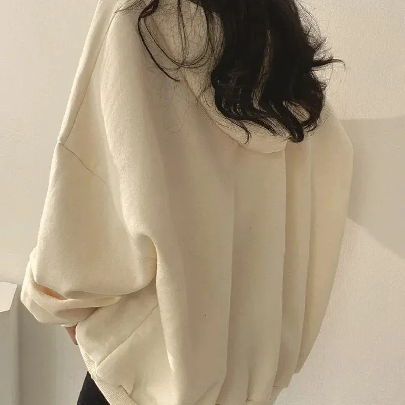 Apricot Thin Casual Oversized Hoody