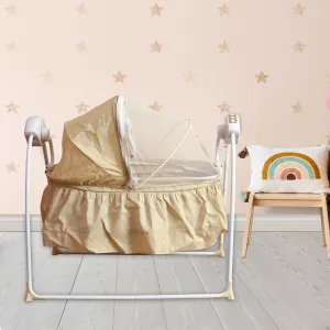 Beige Mosquito Net Vibrating Rocking Chair With Toys