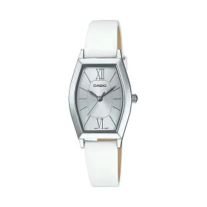 Casio Ladies' Analog White Leather Band Watch LTPE167L-7A LTP-E167L-7A