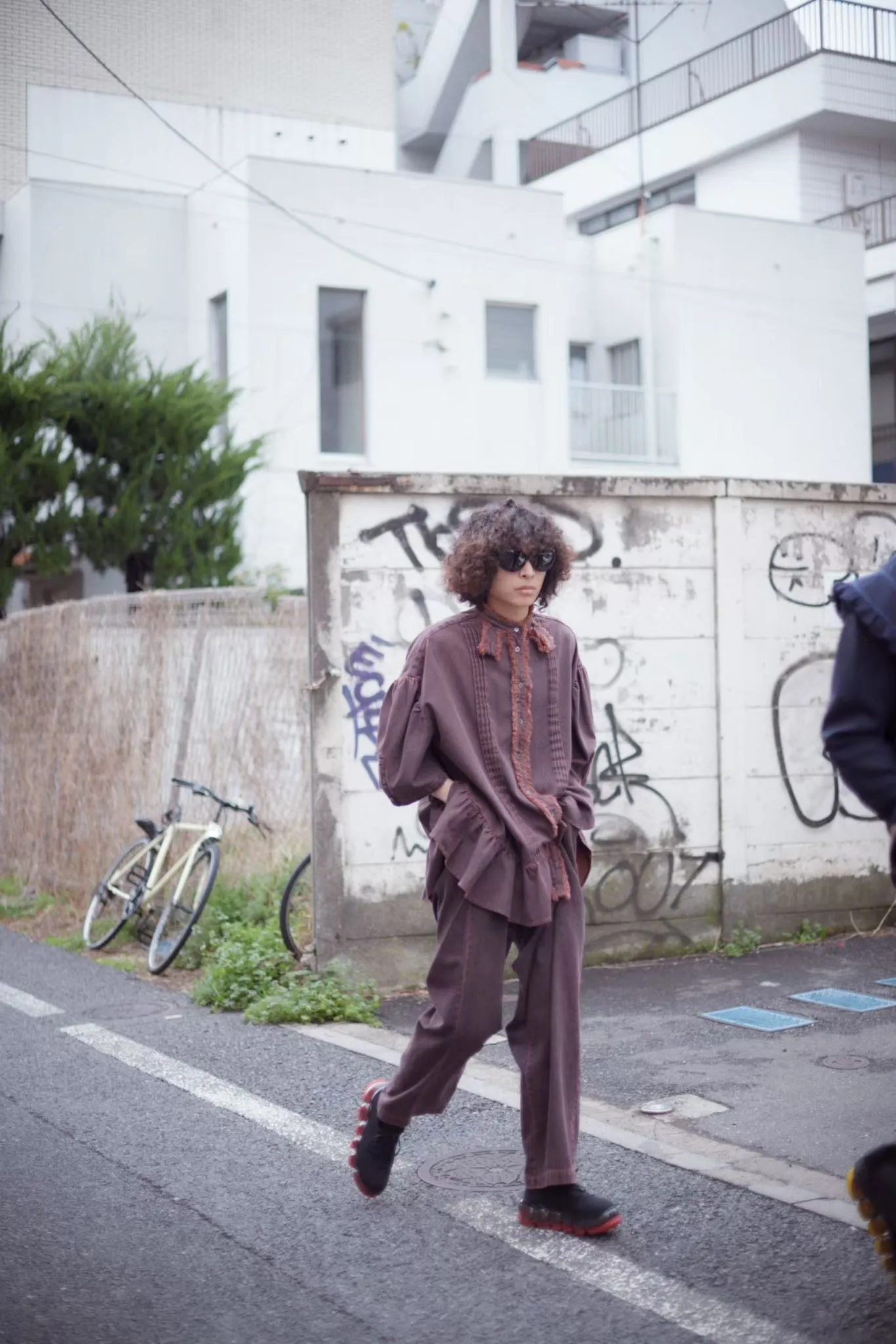 Denim Wide Trousers / Brown