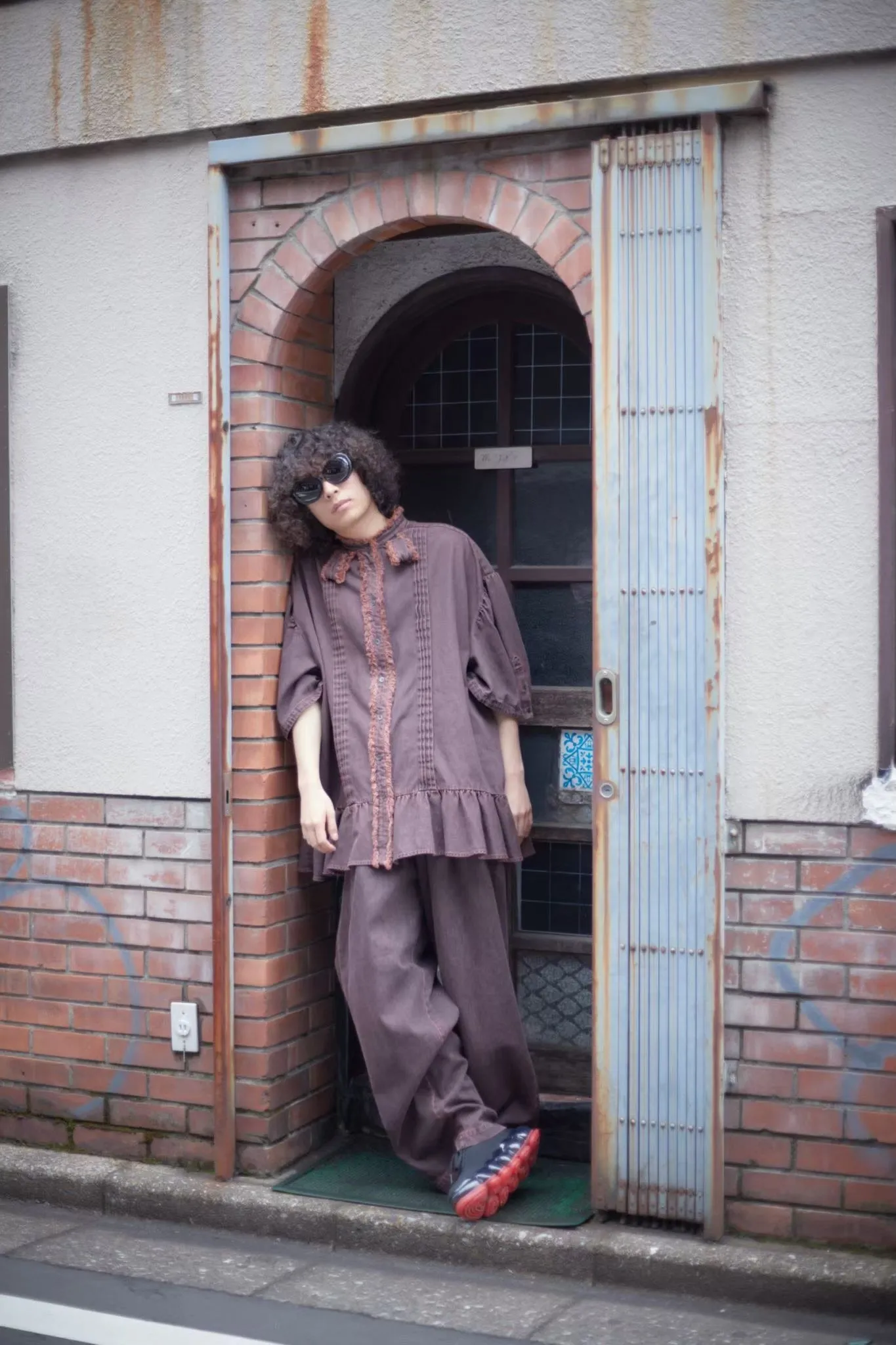 Denim Wide Trousers / Brown