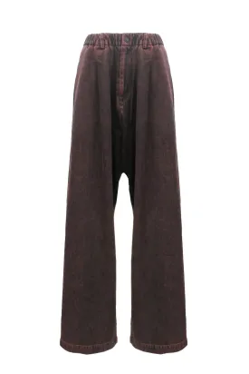 Denim Wide Trousers / Brown