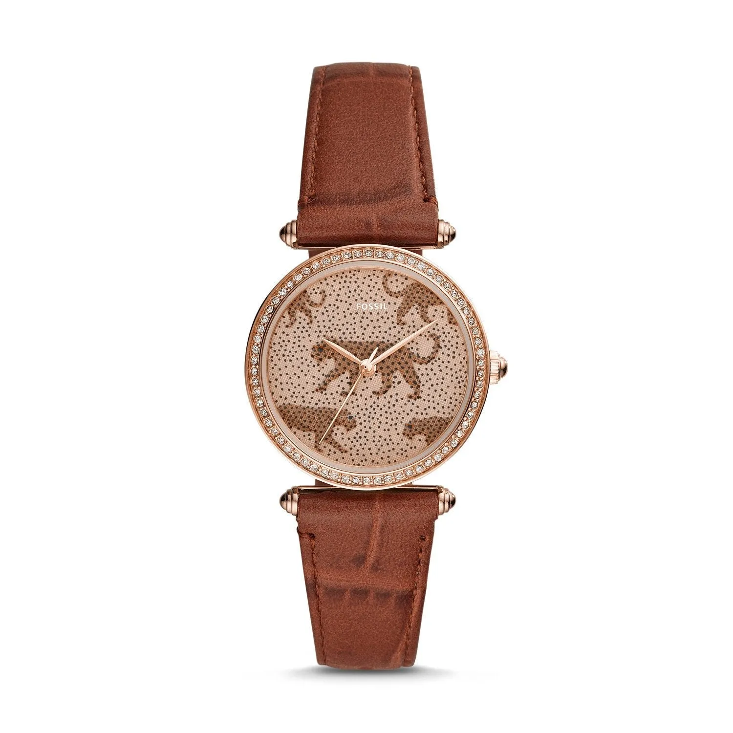 Fossil Ladies' Lyric Three-Hand Brown Leather Watch ES4683