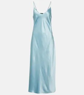 Joseph silk satin clea slip dress, blue