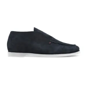 Kosuke - Men's Navy Blue Kid Suede Loafer