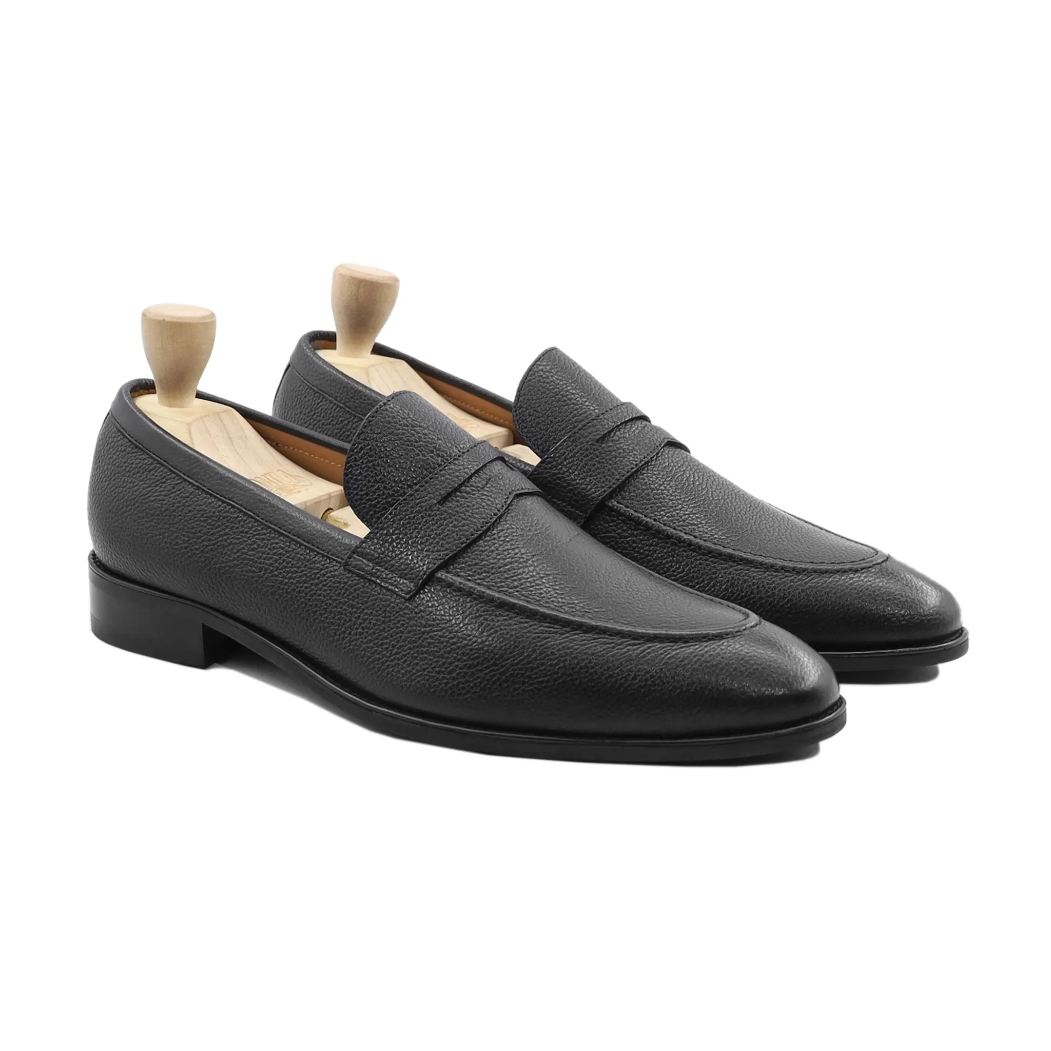 Litija - Men's Black Pebble Grain Leather Loafer