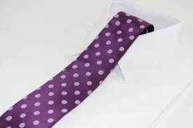 Mens Purple Polka Dot Patterned 8cm Neck Tie