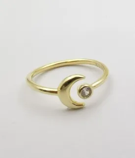 Moon crescent adjustable ring