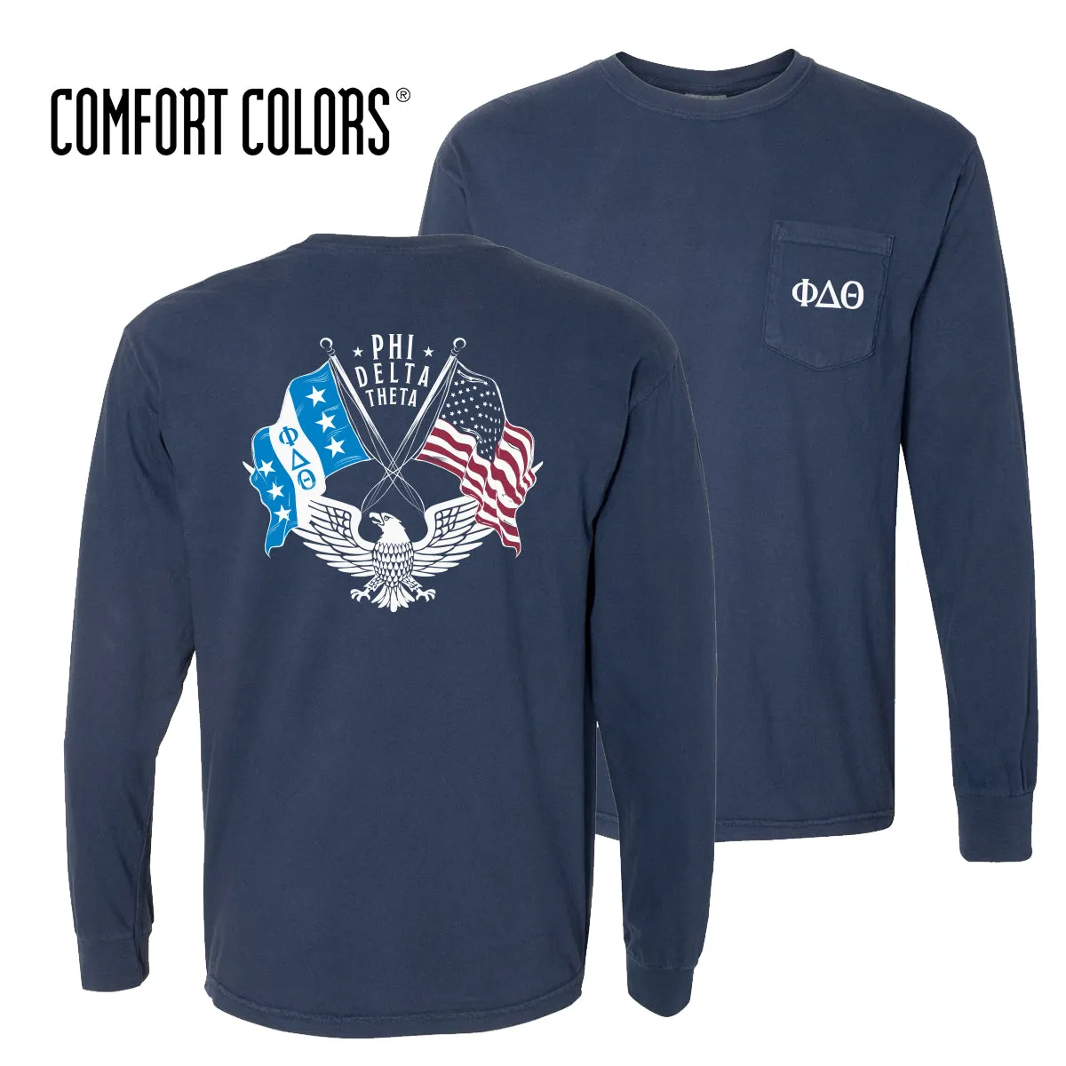 Phi Delt Comfort Colors Navy Patriot tee