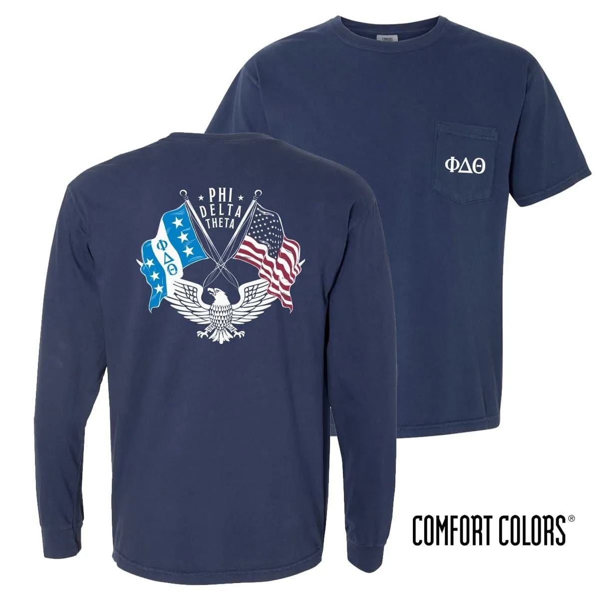 Phi Delt Comfort Colors Navy Patriot tee