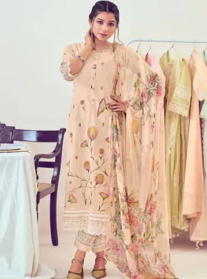 Pure Cotton Unstitched Suit Dress Material with Embroidery for Women