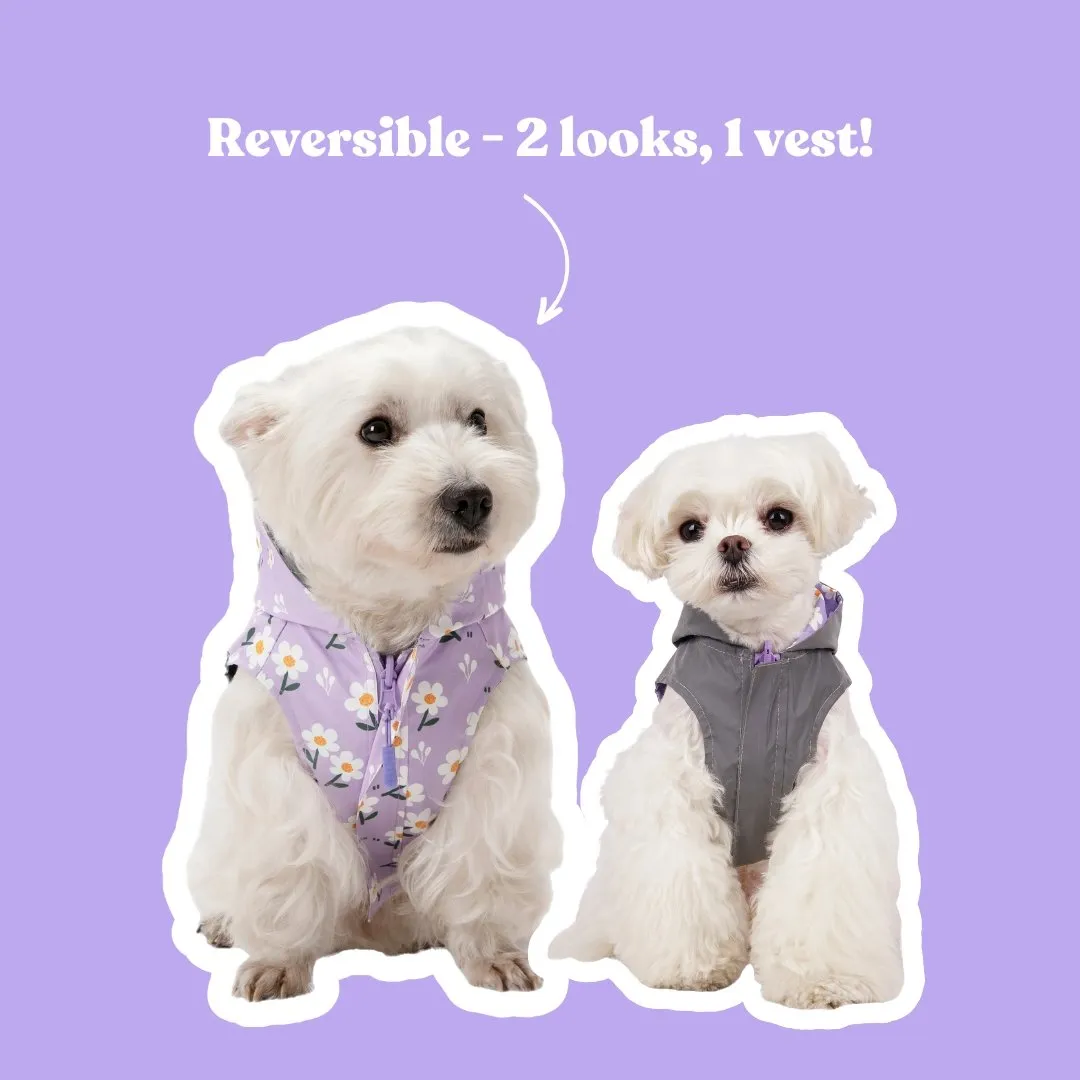 Purple Daisy Reversible Zoomies Rain Vest™