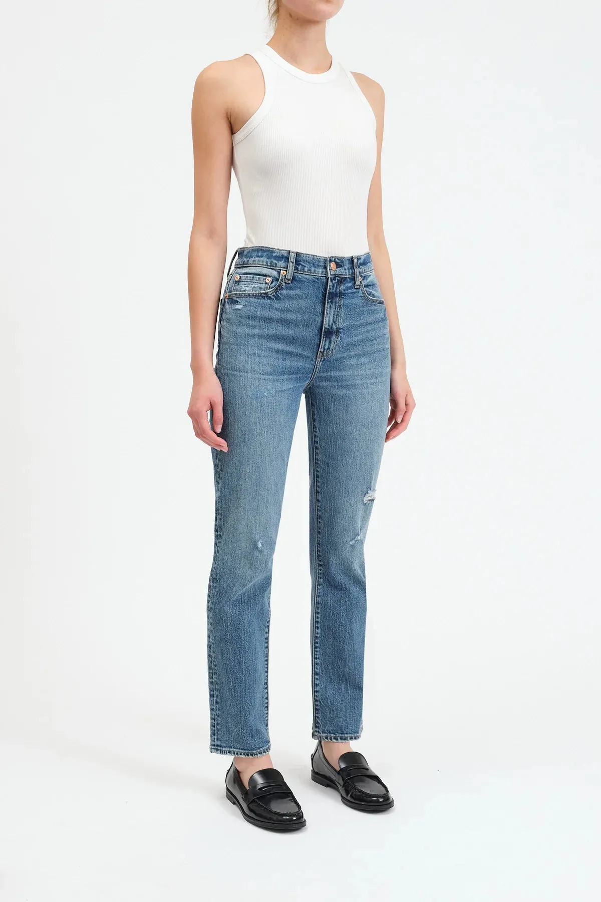 SMARTY PANTS HIGH RISE SLIM STRAIGHT JEAN