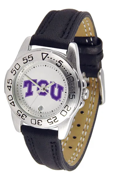 TCU Horned Frogs Sport Leather Ladies Watch