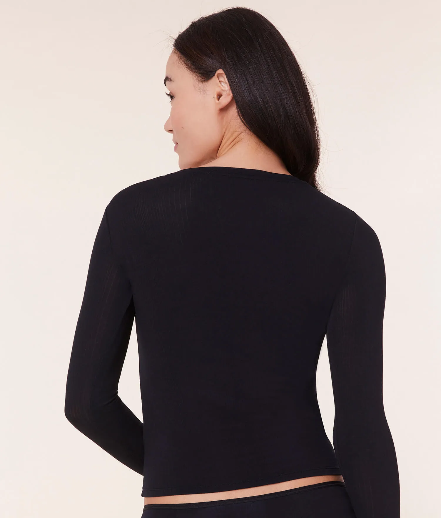 The Base Long Sleeve Top - Cloud - Black