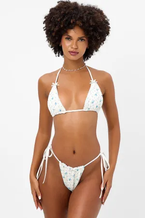 Tia Waffle Triangle Bikini Top - Night Lily