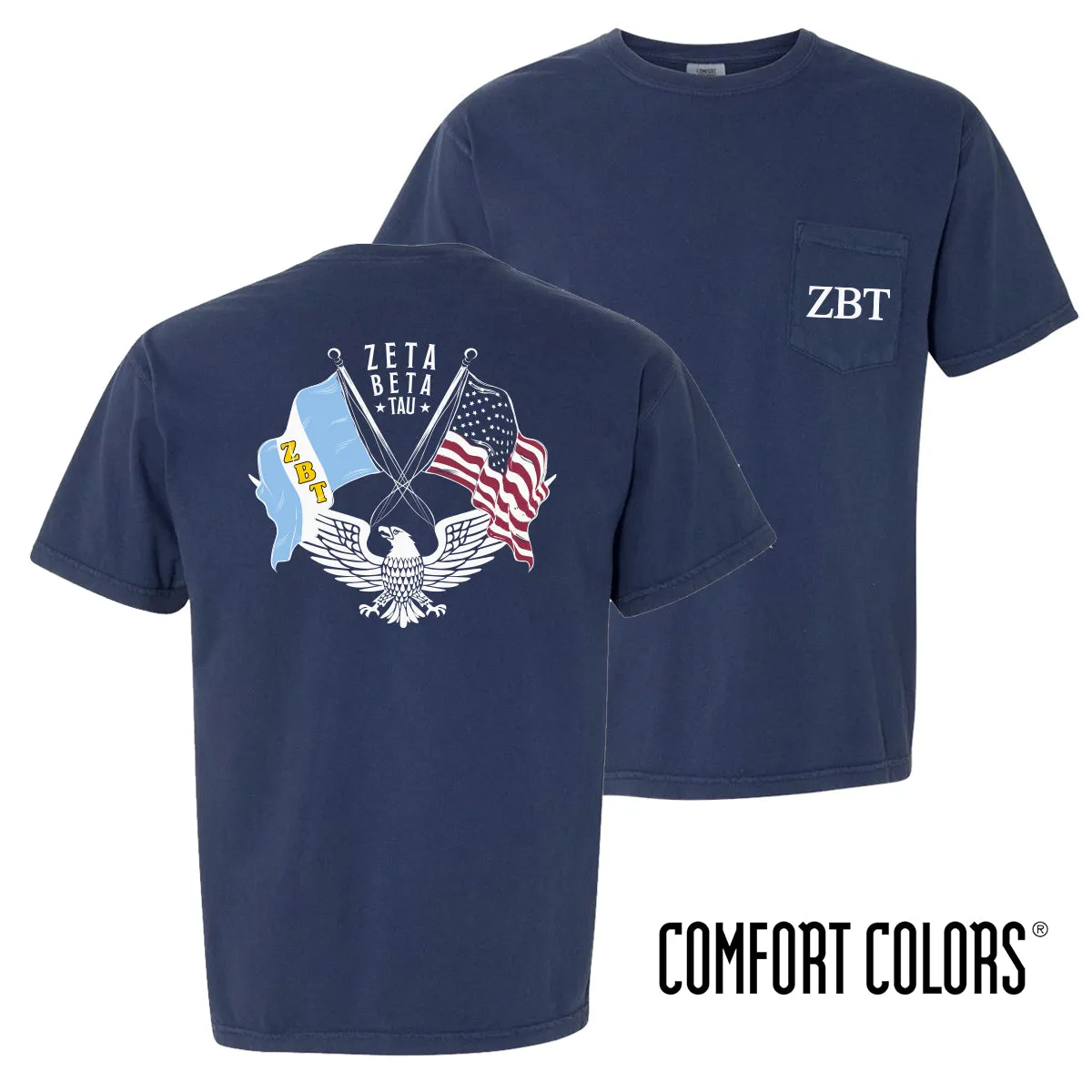 ZBT Comfort Colors Navy Patriot tee