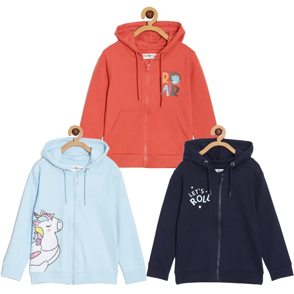 Zipper Jacket Combo Of 3- Lets Roll-Hear Me ROAR-Cool Unicorn